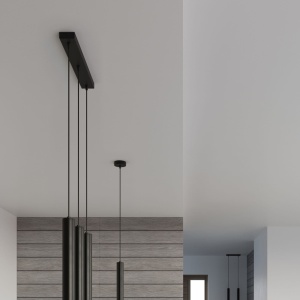 Lustra suspendata Wezyr Negru 8x8x120 cm - Img 6