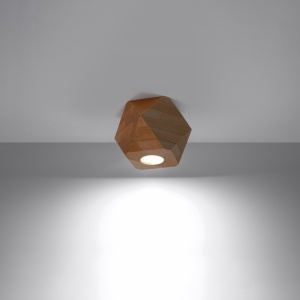 Lustra Woody din lemn, Natural 12x12x12 cm - Img 3