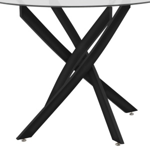 Masa Antoro din sticla cu picioare din metal negru 100x100x75 cm - Img 4