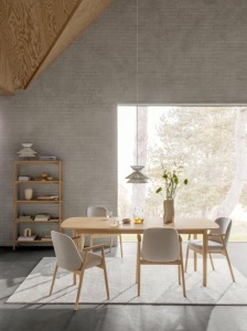 Masa dining Aston, Alb, 75x210x100 cm - Img 2