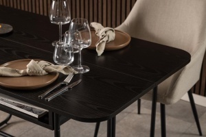 Masa dining Darlington, Negru, 77x80x140 cm - Img 4