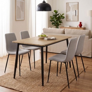 Masa dining Loza, Negru, 70x120x73 cm