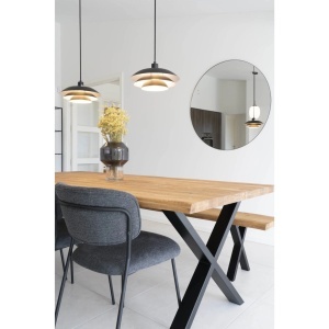 Oglinda de perete Jersey, Negru, 100x100x0.5 cm - Img 3