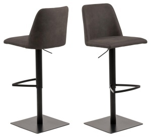 Scaun de bar Avanja, Gri, 107.5x43x51 cm - Img 3