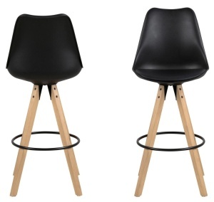 Scaun de bar Dima, Negru, 111.5x48.5x55 cm - Img 4