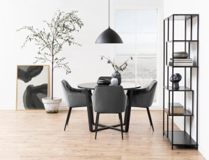 Scaun dining Brooke V2, Gri, 83x58x55 cm