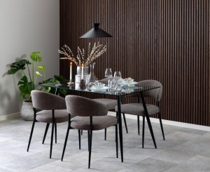 Scaun dining Edina, Gri, 77x56x55 cm