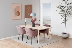 Scaun dining Emilia V1, Roz prafuit, 83x57x61 cm