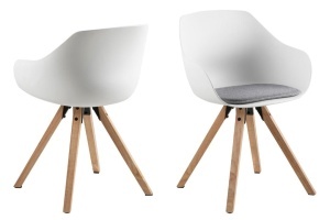 Scaun dining Tina, Gri, 80.5x56.5x53 cm - Img 3