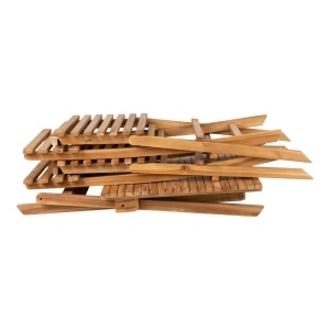 Set 3 piese Masa cafenea si scaune Cuenca, Natural, 60x46x75 cm