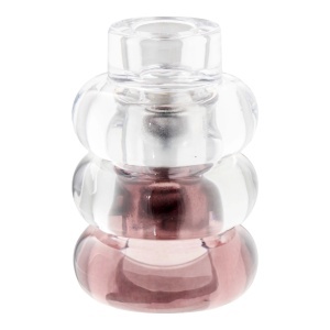 Set 3 piese Suporturi pentru lumanari, Transparent, 7x7x5 cm