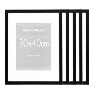 Set 5 piese Rame foto Marbella, Negru , 40x30x1.8 cm