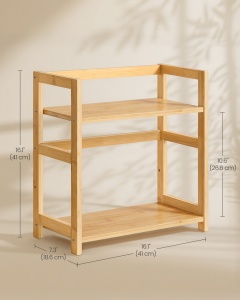 Suport pentru condimente, Bambou, Songmics, Natural, 41x18.6x41 cm - Img 3