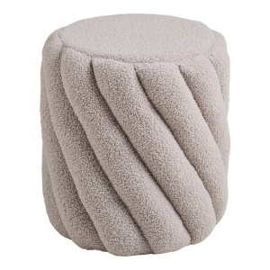 Taburet circular Sana, Gri, 38x38x40 cm - Img 3