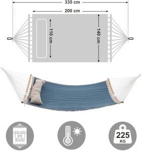 Αιώρα Songmics Μπλε 200x140 cm - Img 7