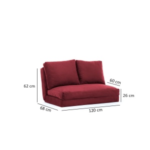Αναδιπλούμενος καναπές 2 θέσεων Taida Καφέ 120x68x26 cm - Img 11