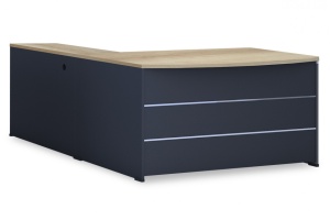 Αναστρέψιμο γραφείο Lotus Oak, Ανθρακί 180x160x75 cm