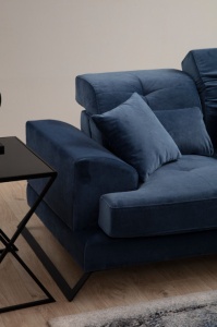 Αριστερός Γωνιακός Καναπές Frido Navy Blue 190x308x92 cm - Img 2
