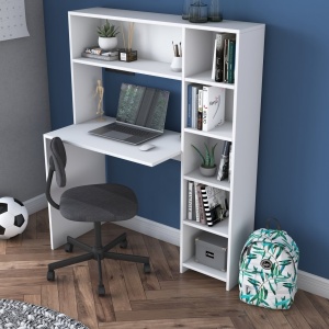 Γραφείο με βιβλιοθήκη HA104 Λευκό 113.2x141.8x40 cm