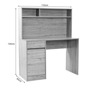 Γραφείο με ράφι Secreta, Pako World, Καρυδί, 110x50x135 cm - Img 6