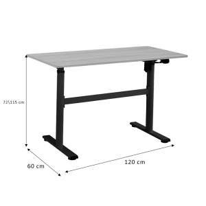 Γραφείο ρυθμιζόμενο καθ’ ύψος Karla sonoma - μαύρο 120x60x72/115 cm - Img 6