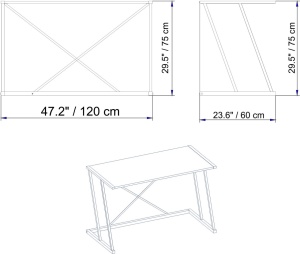 Γραφείο Anemon Λευκό 120x75x60 cm - Img 5