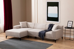 Γωνιακός Καναπές Petra Λευκό 145x250x69 cm - Img 3
