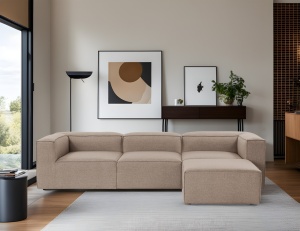 Γωνιακός Καναπές Fora Καφέ 297x66x190 cm