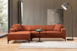 Γωνιακός Καναπές Petra Πορτοκαλί 145x250x69 cm