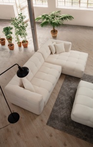Δεξιός Modular Γωνιακός Καναπές Cady Μπεζ 300x150x72 cm - Img 2