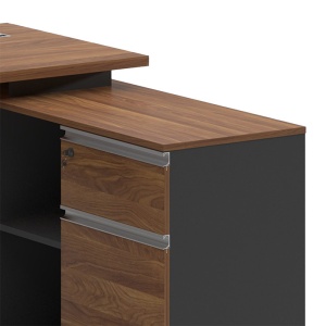 Δεξί γωνιακό γραφείο Oscar καρυδί - ανθρακί 160x140x76 cm - Img 3