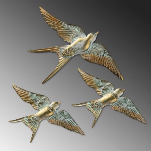 Διακοσμητικό Τοίχου Flying Swallow, Χρυσό, 28x19x2 cm - Img 5