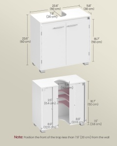 Έπιπλο νιπτήρα V2 Vasagle Λευκό 60x30x60 cm - Img 6