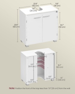 Έπιπλο νιπτήρα V2 Vasagle Λευκό 60x30x60 cm - Img 6