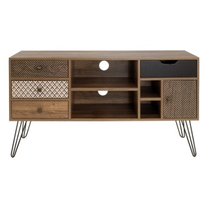Έπιπλο TV Boho Walnut-Μαύρο - Img 5