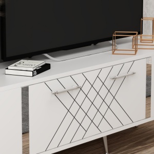 Έπιπλο TV Detas Λευκό 150x48.2x35 cm - Img 3
