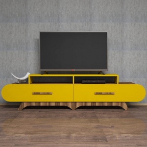 Έπιπλο TV Flora-Walnut, Yellow - Img 3