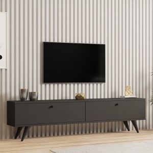 Έπιπλο TV Jate Σκούρο Γκρι 160x25x40 cm - Img 2