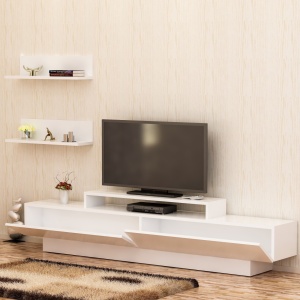 Έπιπλο TV Lucca Λευκό 180x40x31 cm - Img 2