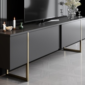 Έπιπλο TV Luxe Ανθρακί 180x30x50 cm - Img 3