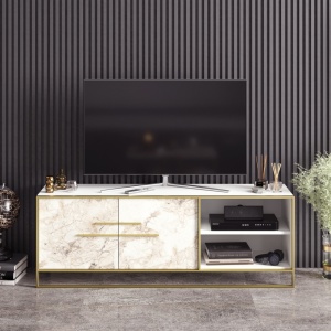 Έπιπλο TV Polka Χρυσό 160x56.6x38.5 cm - Img 2