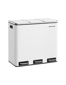 Κάδος ανακύκλωσης, 3 x 18L, Soft-Close, Λευκό, LTB54WT, 61 x 31 x 56 cm