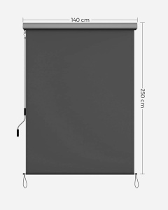 Κάθετη τέντα, Songmics, 140 x 250 cm, Γκρι - Img 7