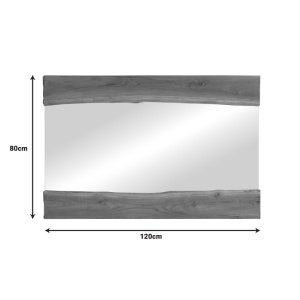 Καθρέφτης Riverine από ξύλο teak σε φυσική απόχρωση 120x80x4 cm - Img 3