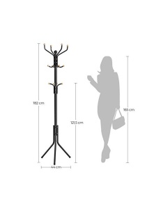 Καλόγερος Songmics, Μέταλλο, Μαύρο, 182 cm - Img 5