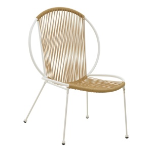 Καρέκλα Dapper μέταλλο λευκό και pe φυσικό 64.5x74.5x76 cm