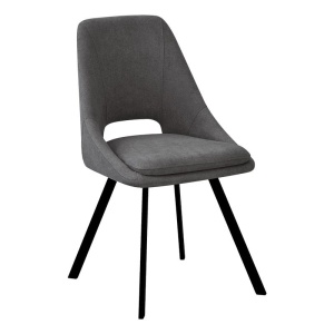 Καρέκλα Initiate material teddy σκούρο γκρι πόδια metalice negre 48x57x85 cm