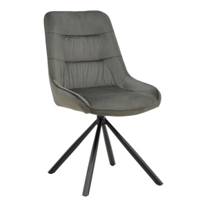 Καρέκλα Wori βελούδο σκούρο γκρι και πόδια metalice negre 48x56x82 cm
