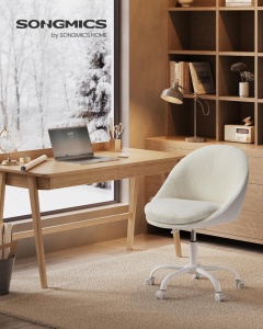 Καρέκλα γραφείου boucle Cappuccino Songmics 56x60x93.3 cm - Img 3