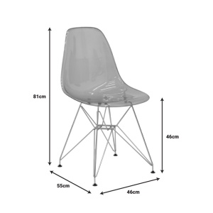Καρέκλα Adelle πλαστικό PP pet γκρι-inox 46x55x81 cm - Img 7